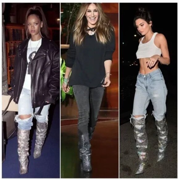 Sarah Jessica Parker "Studio" Women's Knee High Sparkle Boot NEW - Picture 9 of 9